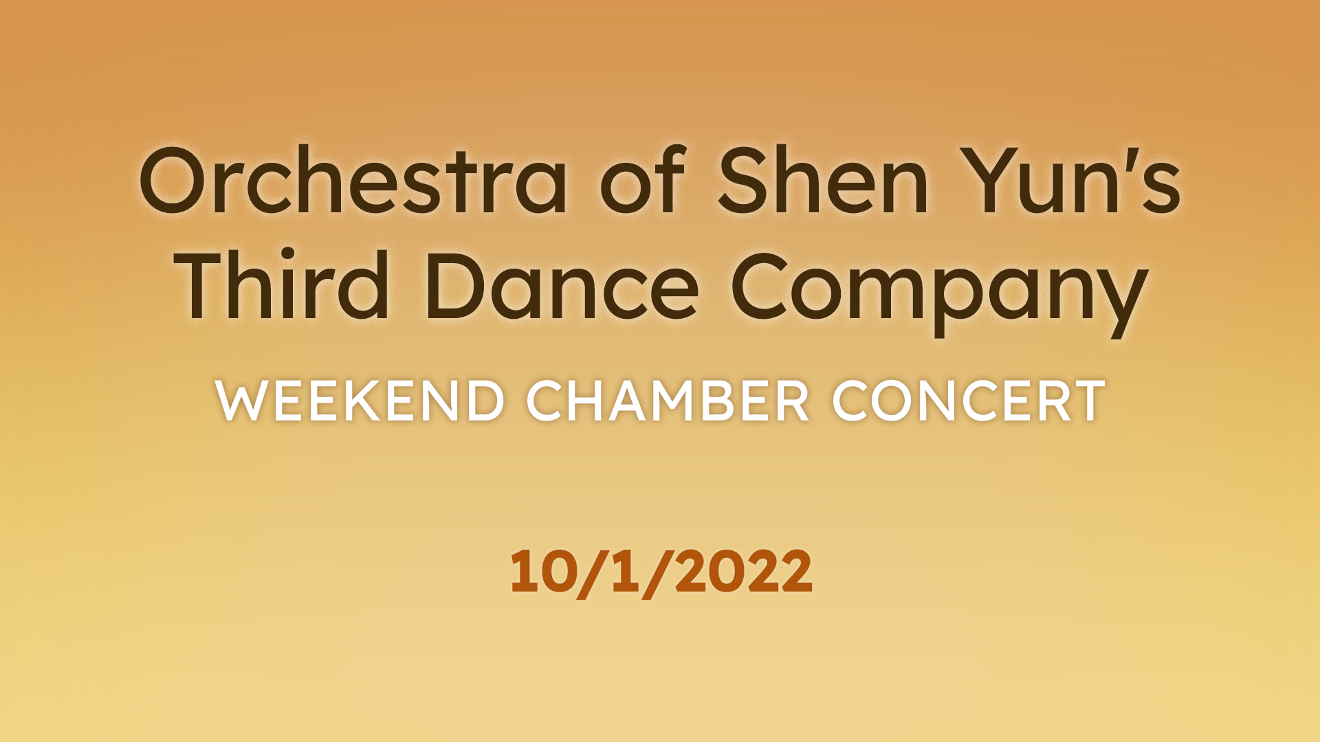 Orchestra Of Shen Yuns Third Dance Company Weekend Chamber Concert